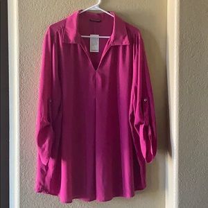 Pink V-Neck Blouse NEW Size 2x